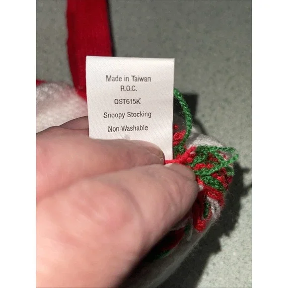 Vintage‎ Ambassador Peanuts SNOOPY Knit Christmas Stocking 1958 50s Taiwan